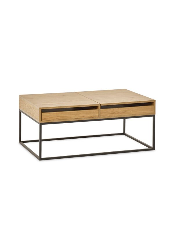 Kade 100cm Oak Effect Rectangular Storage Coffee Table - Image 5