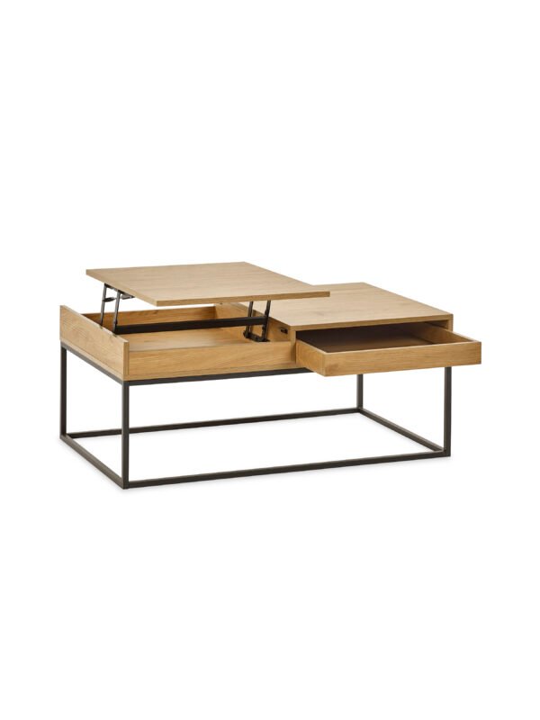 Kade 100cm Oak Effect Rectangular Storage Coffee Table - Image 7