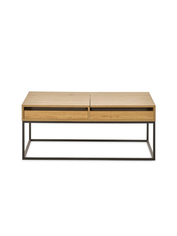 Kade 100cm Oak Effect Rectangular Storage Coffee Table - Image 8