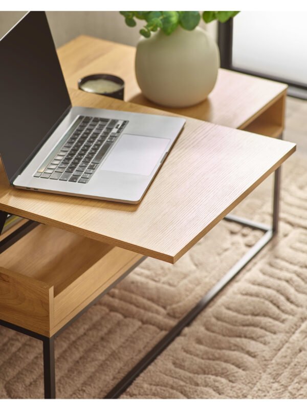 Kade 100cm Oak Effect Rectangular Storage Coffee Table - Image 9