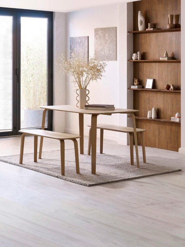 Kaito Oak Curved Leg Bench - Image 10