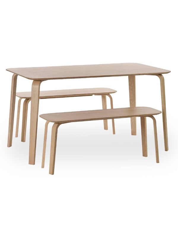 Kaito Oak Curved Leg Bench - Image 13