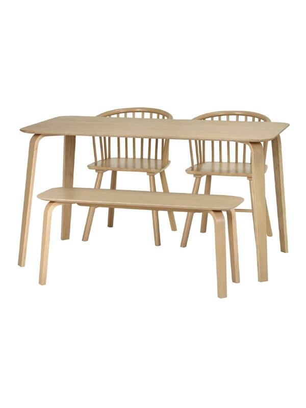 Kaito Oak Curved Leg Bench - Image 15