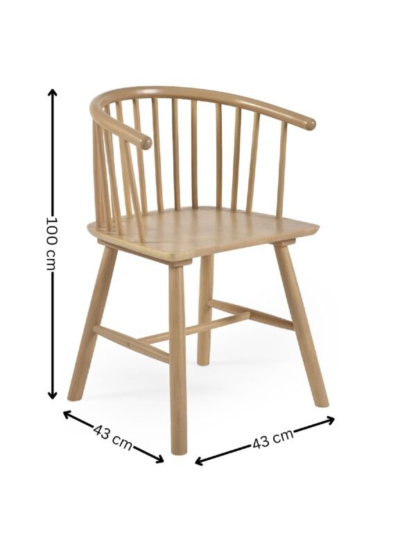 Set of 2 Kaito Oak Dining Chairs - Image 10