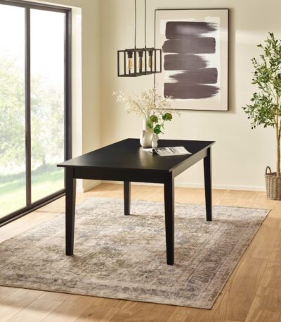 Knoxley Black Oak Rectangular 173-251cm Extending Dining Table