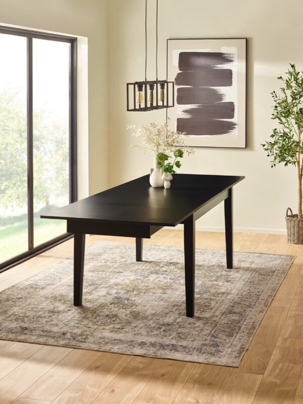Knoxley Black Oak Rectangular 173-251cm Extending Dining Table - Image 2