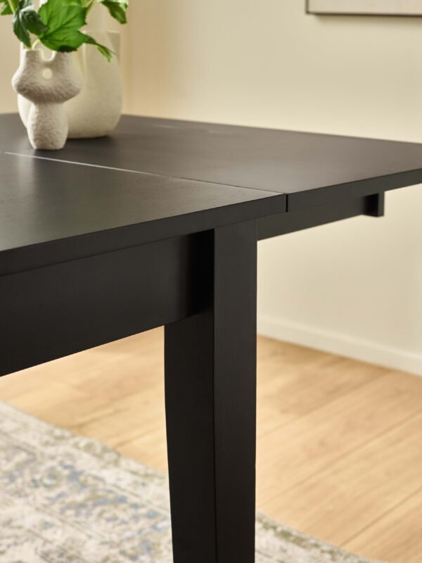 Knoxley Black Oak Rectangular 173-251cm Extending Dining Table - Image 6