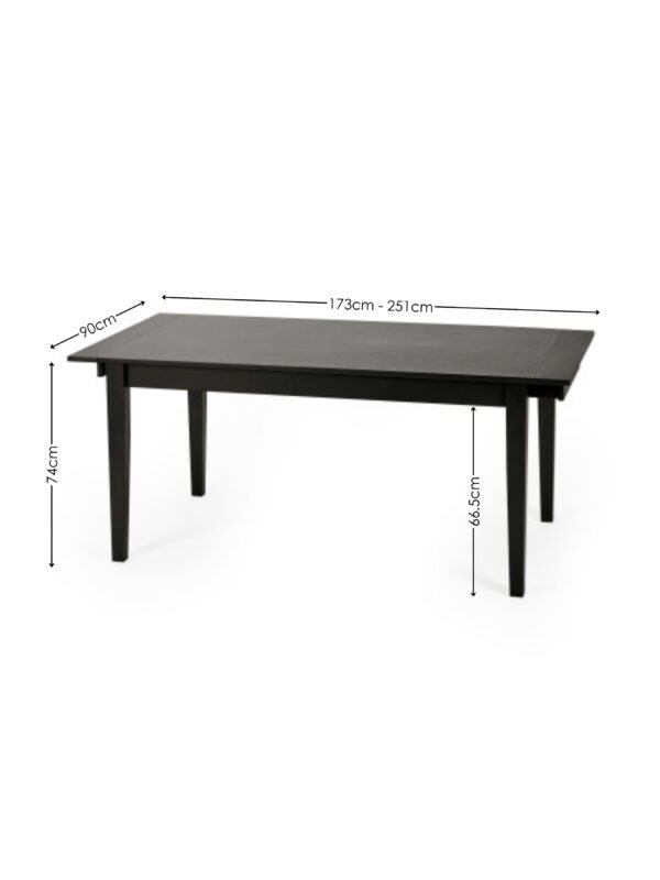 Knoxley Black Oak Rectangular 173-251cm Extending Dining Table - Image 9