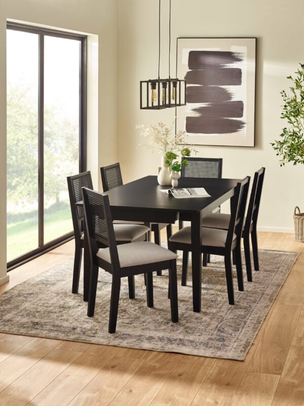 Knoxley Set of 2 Black Oak Rattan Back Dining Chairs - Image 11