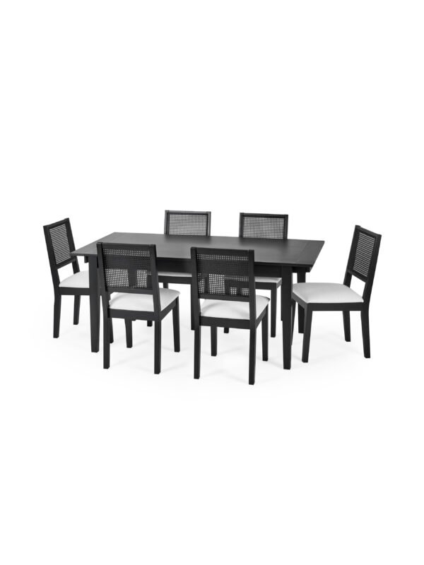 Knoxley Set of 2 Black Oak Rattan Back Dining Chairs - Image 13