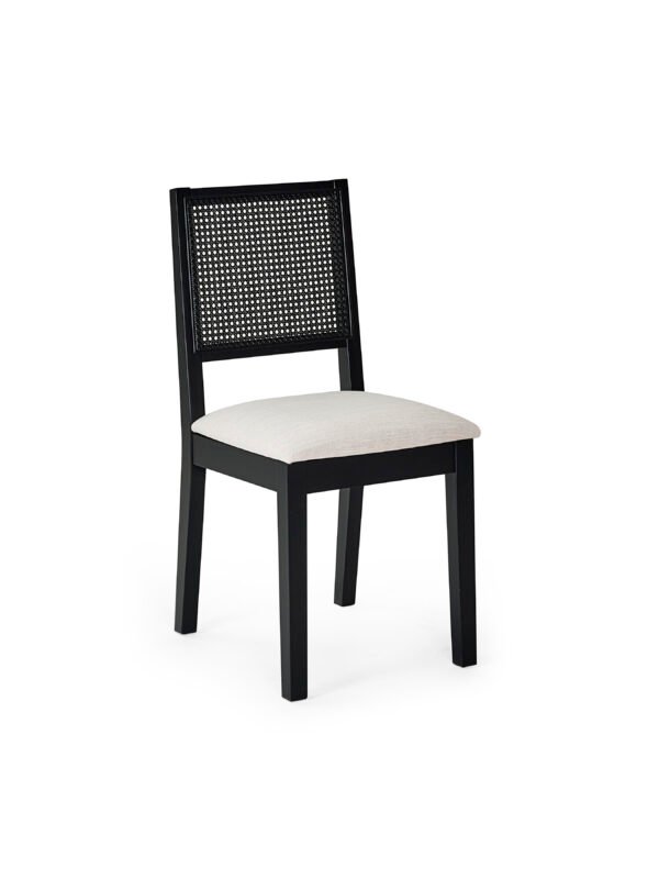 Knoxley Set of 2 Black Oak Rattan Back Dining Chairs - Image 3