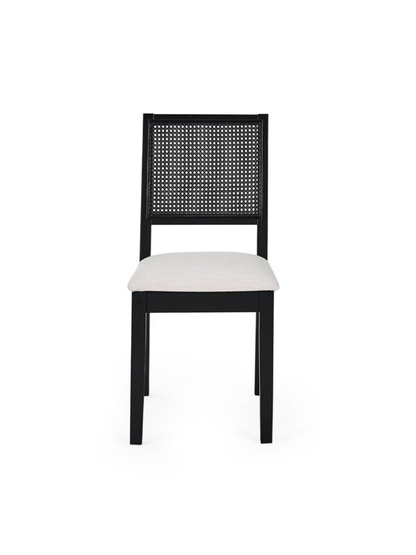 Knoxley Set of 2 Black Oak Rattan Back Dining Chairs - Image 5