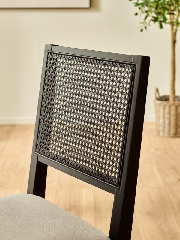 Knoxley Set of 2 Black Oak Rattan Back Dining Chairs - Image 6