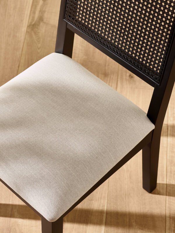 Knoxley Set of 2 Black Oak Rattan Back Dining Chairs - Image 8