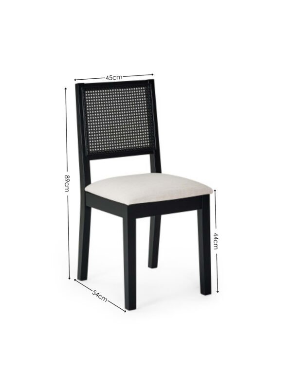 Knoxley Set of 2 Black Oak Rattan Back Dining Chairs - Image 9