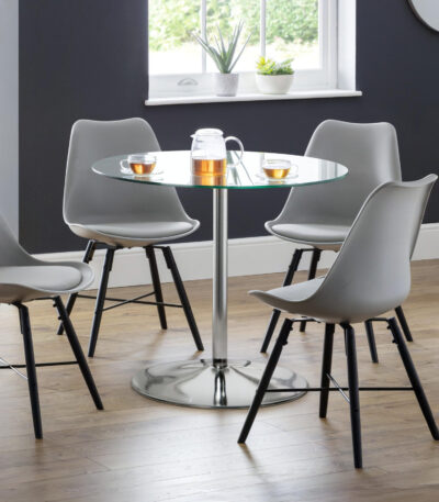 Kudos Chrome & Glass Pedestal Table