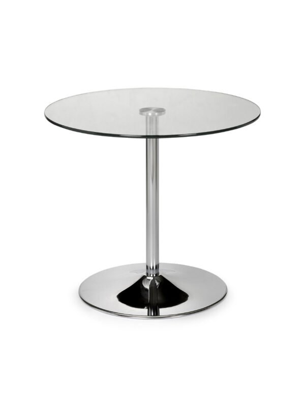Kudos Chrome & Glass Pedestal Table - Image 2