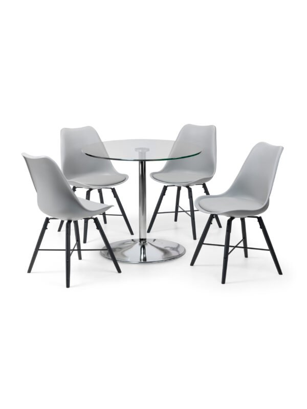 Kudos Chrome & Glass Pedestal Table - Image 4