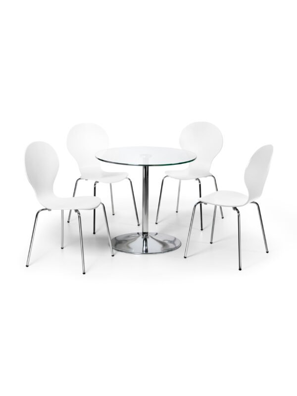 Kudos Chrome & Glass Pedestal Table - Image 5