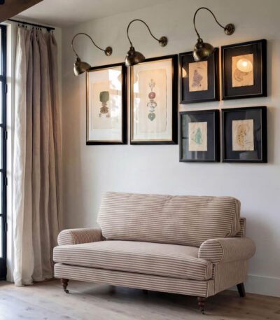Kent Charcoal Stripe 2 Seater Sofa