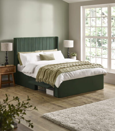 Leila Upholstered Bed with Side Access Storage