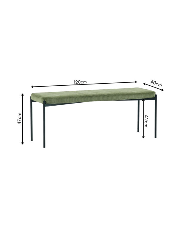 Leonie 2 Seater Upholstered Dining Bench - Image 9