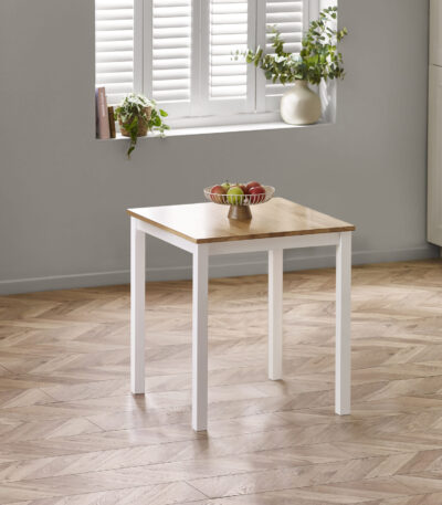 Linwood White and Oak 69cm Square Dining Table