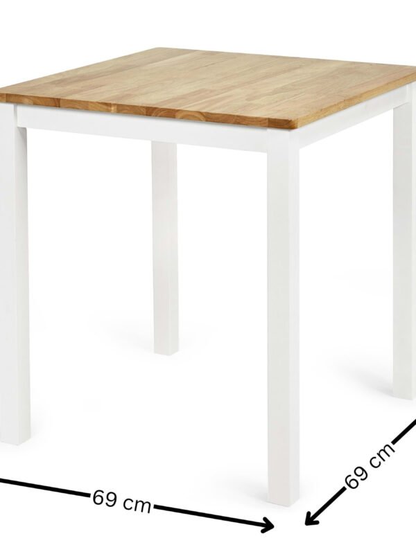 Linwood White and Oak 69cm Square Dining Table - Image 6
