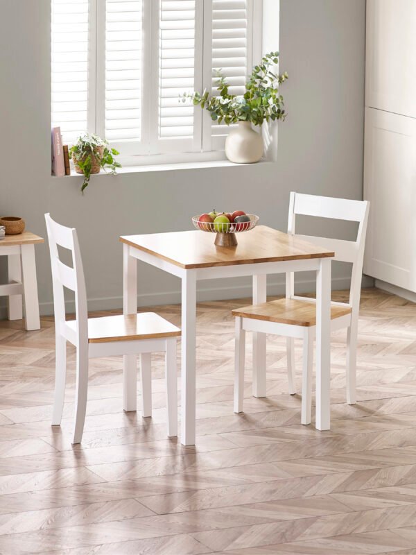 Linwood White and Oak 69cm Square Dining Table - Image 7