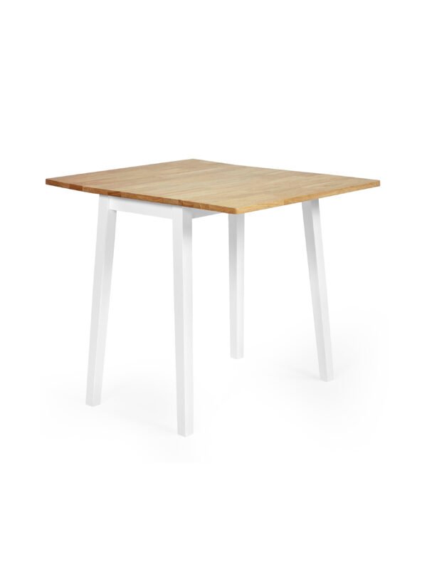 Linwood White and Oak 75 x 90cm Drop Leaf Extending Dining Table - Image 3