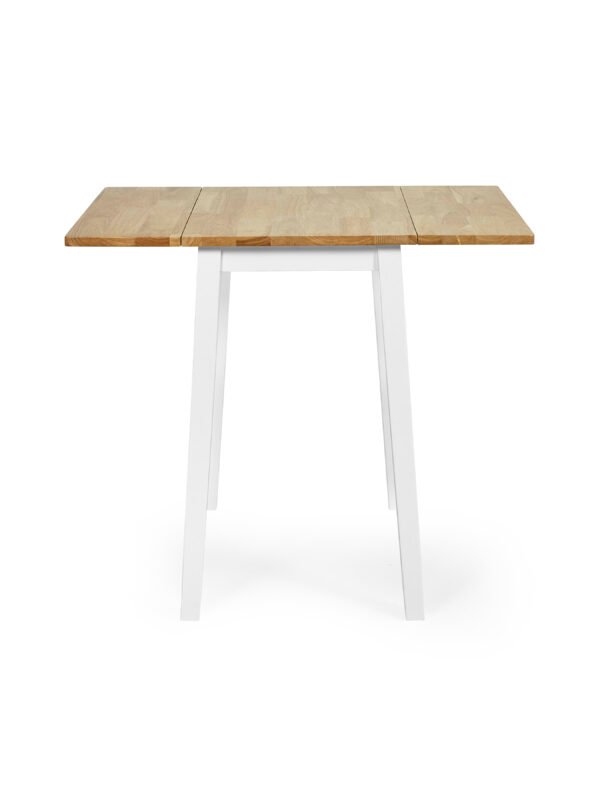 Linwood White and Oak 75 x 90cm Drop Leaf Extending Dining Table - Image 5