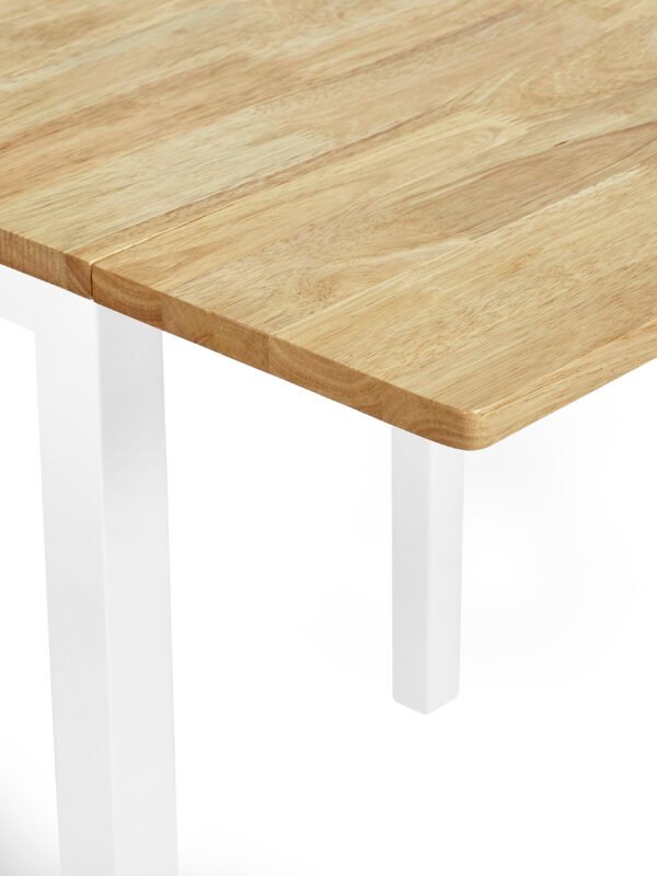 Linwood White and Oak 75 x 90cm Drop Leaf Extending Dining Table - Image 6