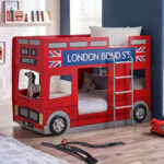 London Bus 90cm Single Red Bunk Bed