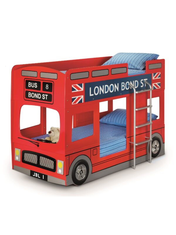 London Bus 90cm Single Red Bunk Bed - Image 2