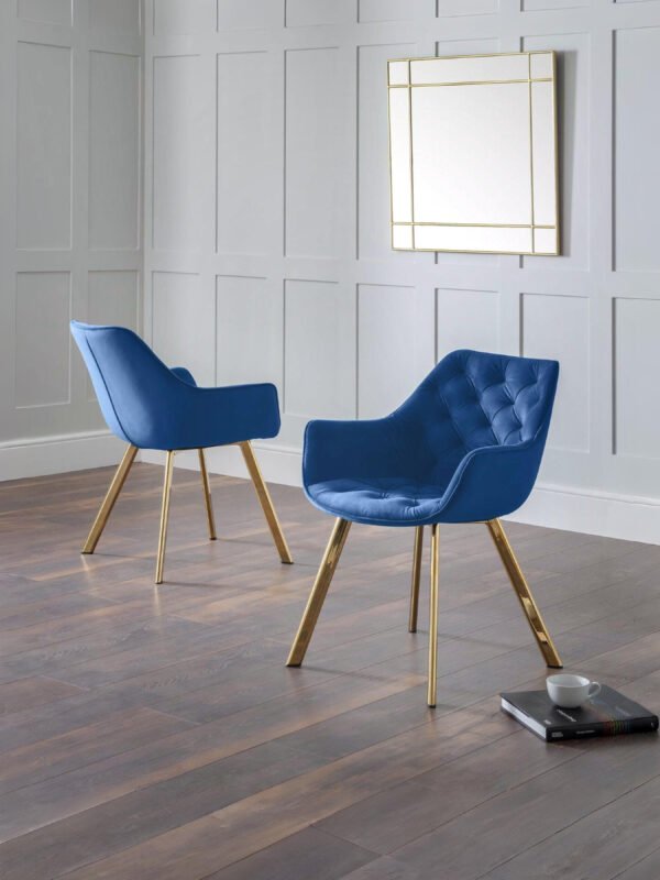 Set Of 2 Lorenzo Dining Chairs - Blue - Image 2