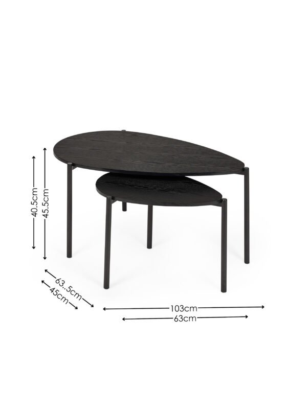 Lorette Teardrop Nest of 2 Coffee Tables - Image 10