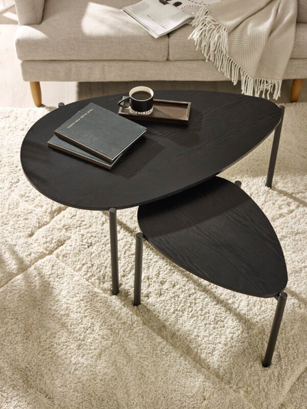 Lorette Teardrop Nest of 2 Coffee Tables - Image 4