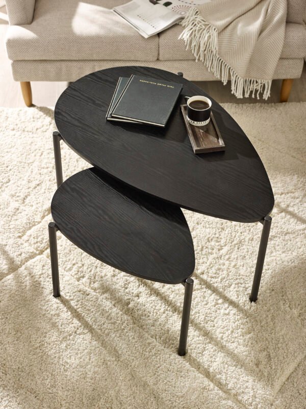 Lorette Teardrop Nest of 2 Coffee Tables - Image 5