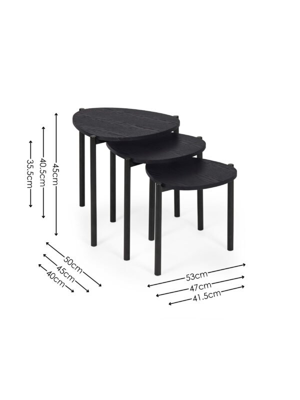 Lorette Teardrop Nest of 3 Side Tables - Image 9