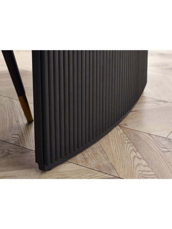 Louis Fluted Extending Dining Table - Black - Image 11