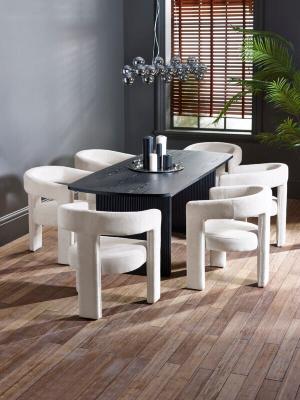 Louis Fluted Extending Dining Table - Black - Image 14
