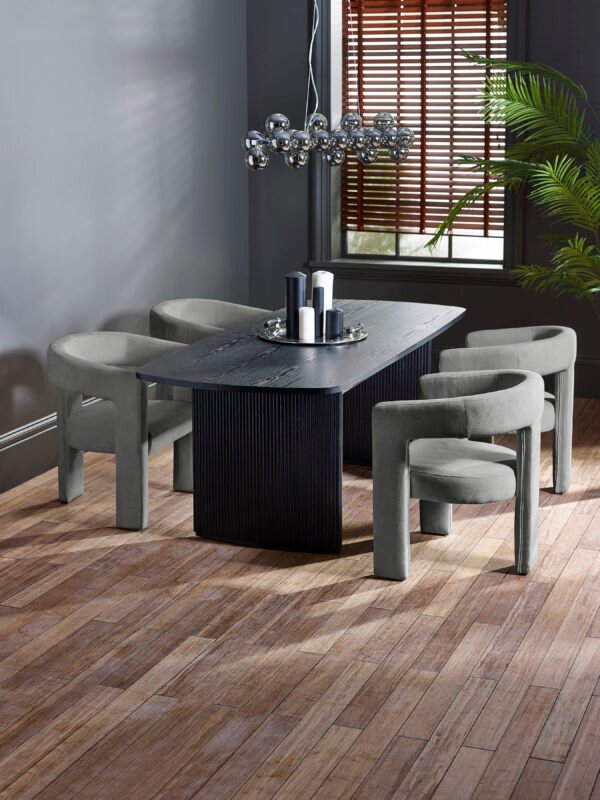 Louis Fluted Extending Dining Table - Black - Image 17