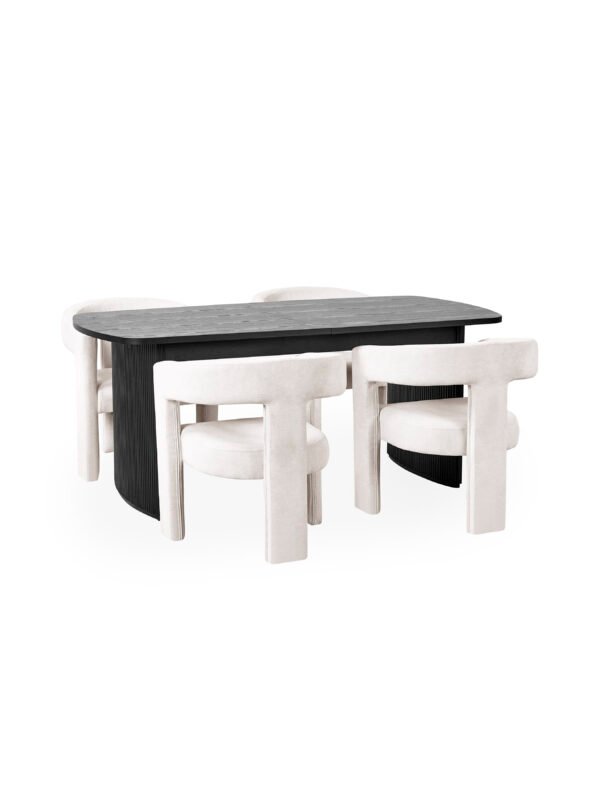 Louis Fluted Extending Dining Table - Black - Image 18