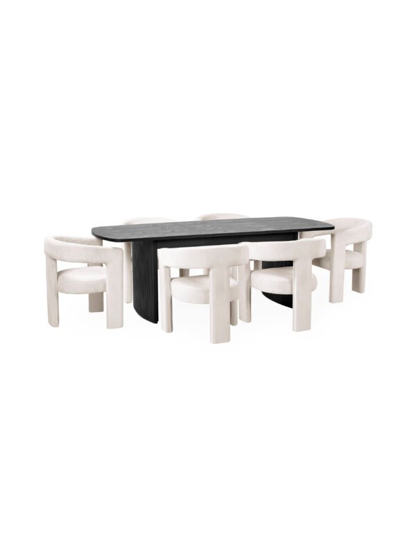Louis Fluted Extending Dining Table - Black - Image 19