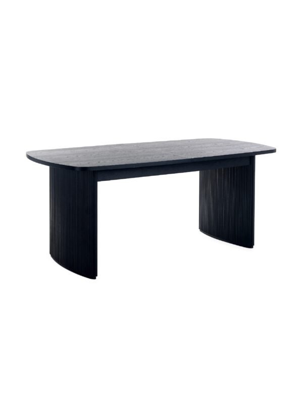 Louis Fluted Extending Dining Table - Black - Image 2