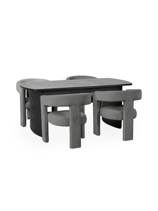 Louis Fluted Extending Dining Table - Black - Image 20