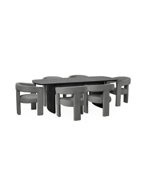 Louis Fluted Extending Dining Table - Black - Image 21