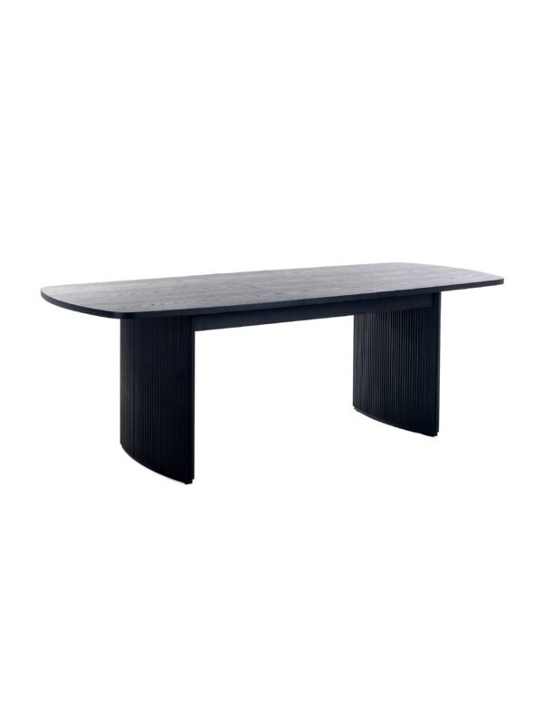 Louis Fluted Extending Dining Table - Black - Image 3