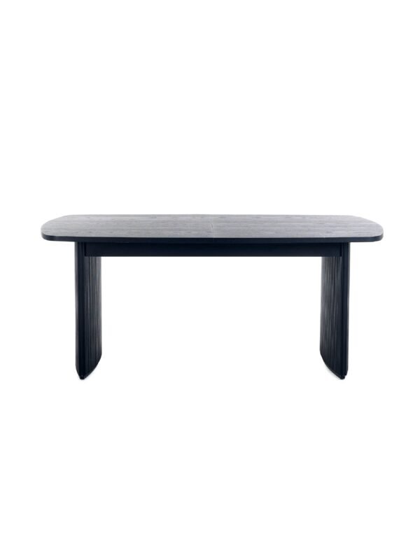 Louis Fluted Extending Dining Table - Black - Image 4