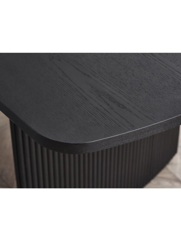 Louis Fluted Extending Dining Table - Black - Image 8